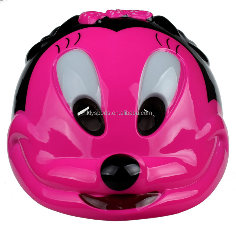 Lovely Custom Pink Animal Mouse Kids Cycle Scooter Helmet for Kids Bicycle