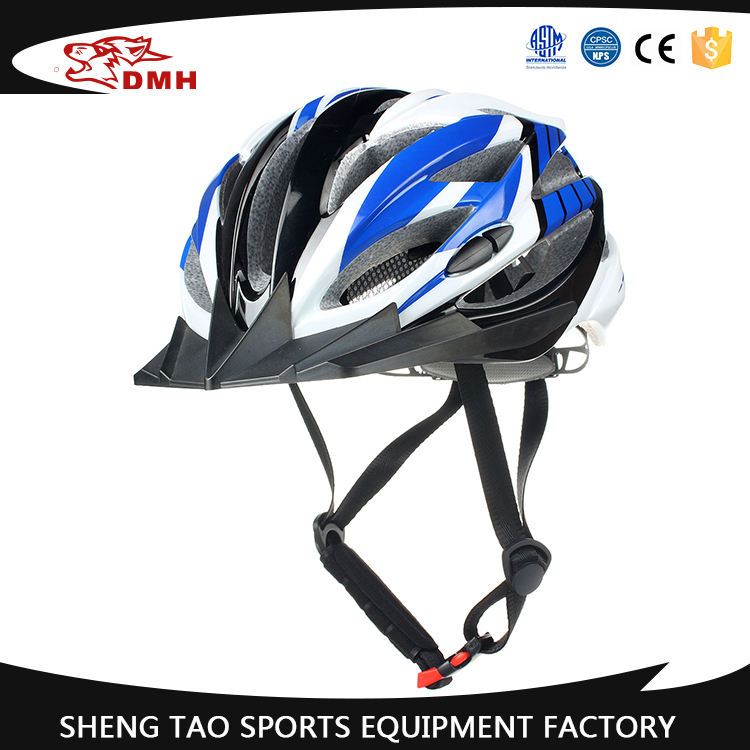 Blue White Classic Bicycle Helmet, Light Weight Cycling Helmet
