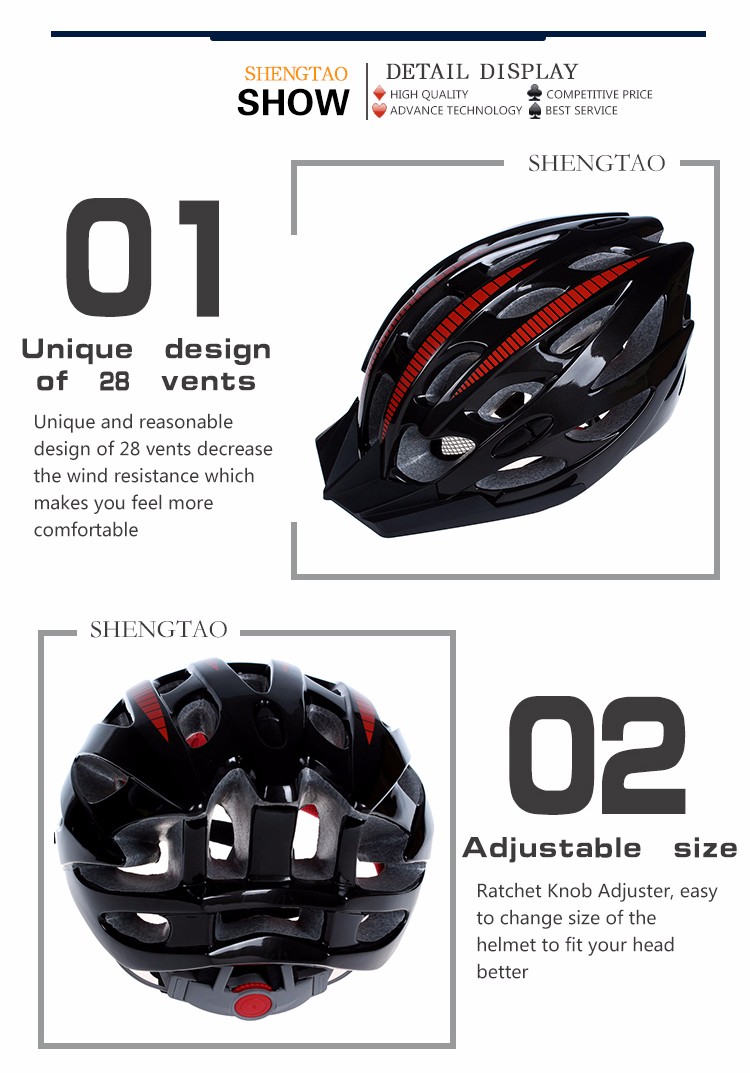 Wind Cross Black Red Protective Bicycle Adult Helmet with visor,breathable helmet