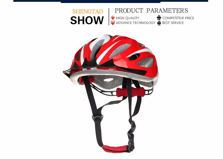 red cycling helmet
