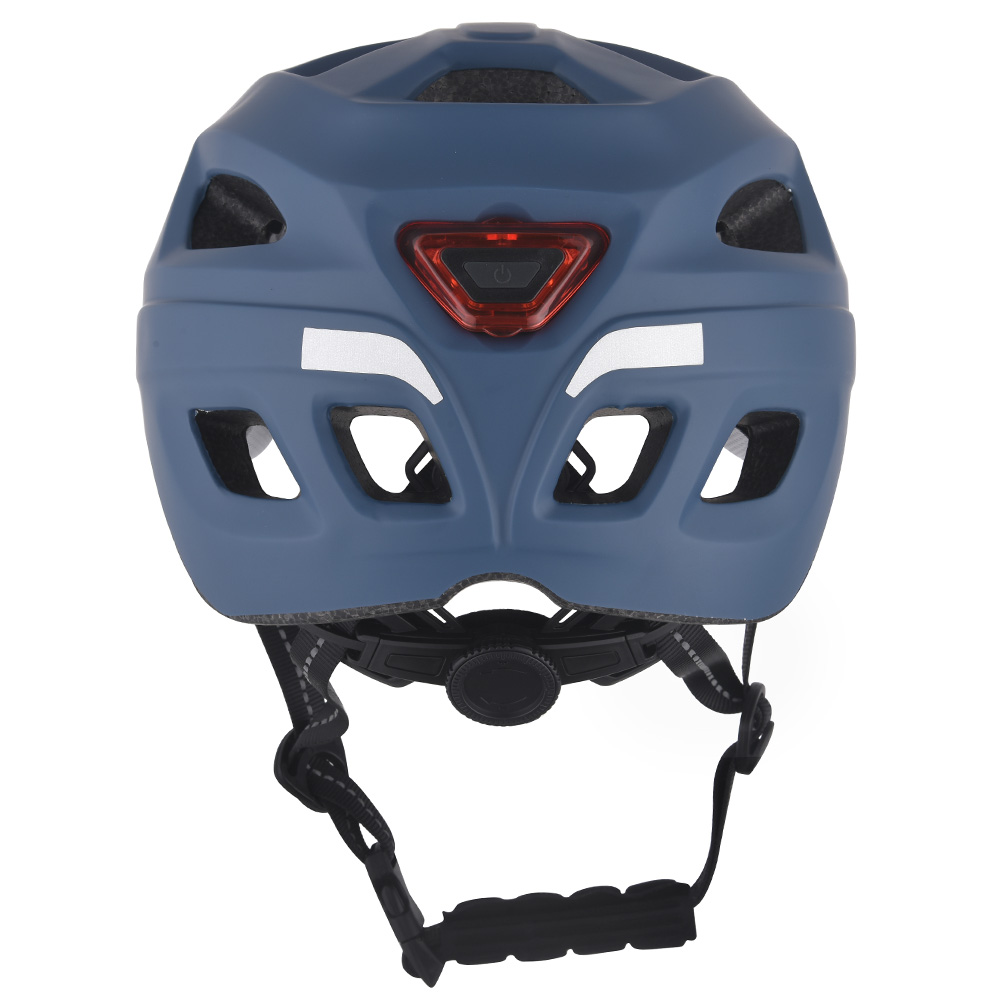 New Bike Helmet Led Light PC In-mold Cycling Helmet , Safe Sport Mountain Road Riding Bike Helmet for Adult Blue