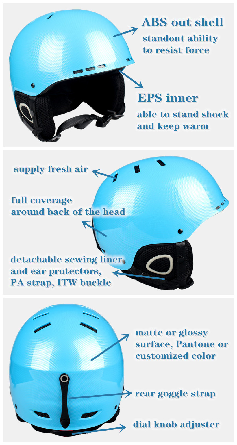 blue ski helmet