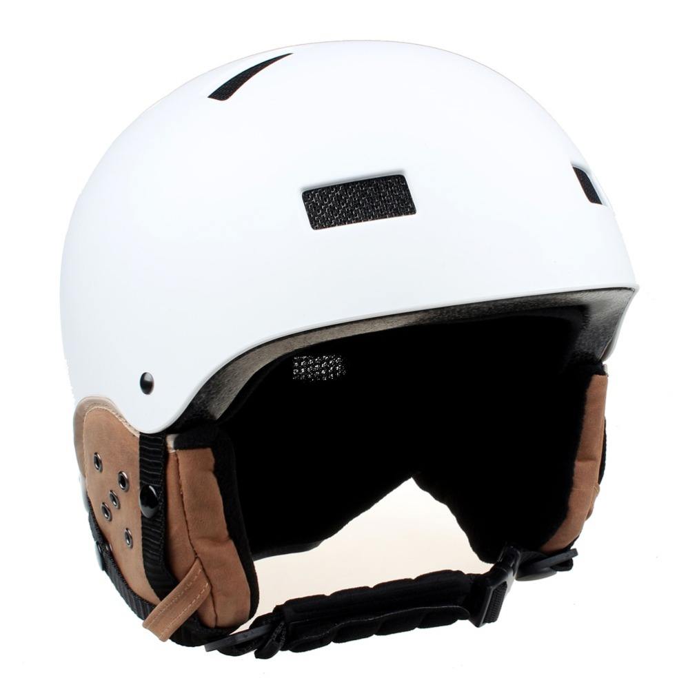 CE ASTM Protective ABS Shell And EPS Liner Ski Snow Helmet with Leather Earmuffs
