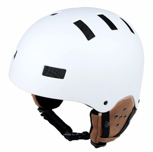 CE ASTM Protective ABS Shell And EPS Liner Ski Snow Helmet with Leather Earmuffs