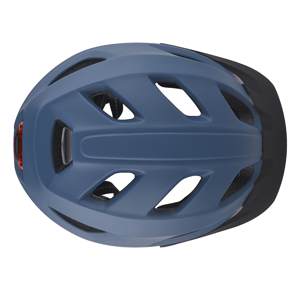 New Bike Helmet Led Light PC In-mold Cycling Helmet , Safe Sport Mountain Road Riding Bike Helmet for Adult Blue