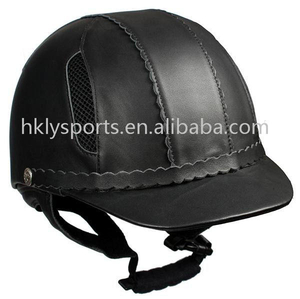 Horse Racing Helmet, Leather Coated ABS, with CE Certified