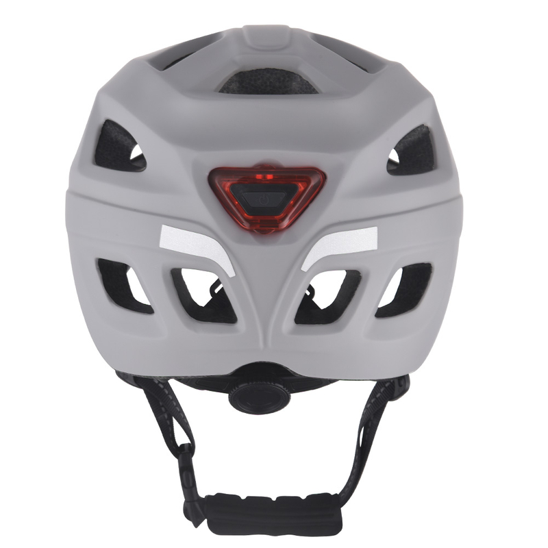 New Bike Helmet Led Light PC In-mold Cycling Helmet , Safe Sport Mountain Road Riding Bike Helmet for Adult Grey