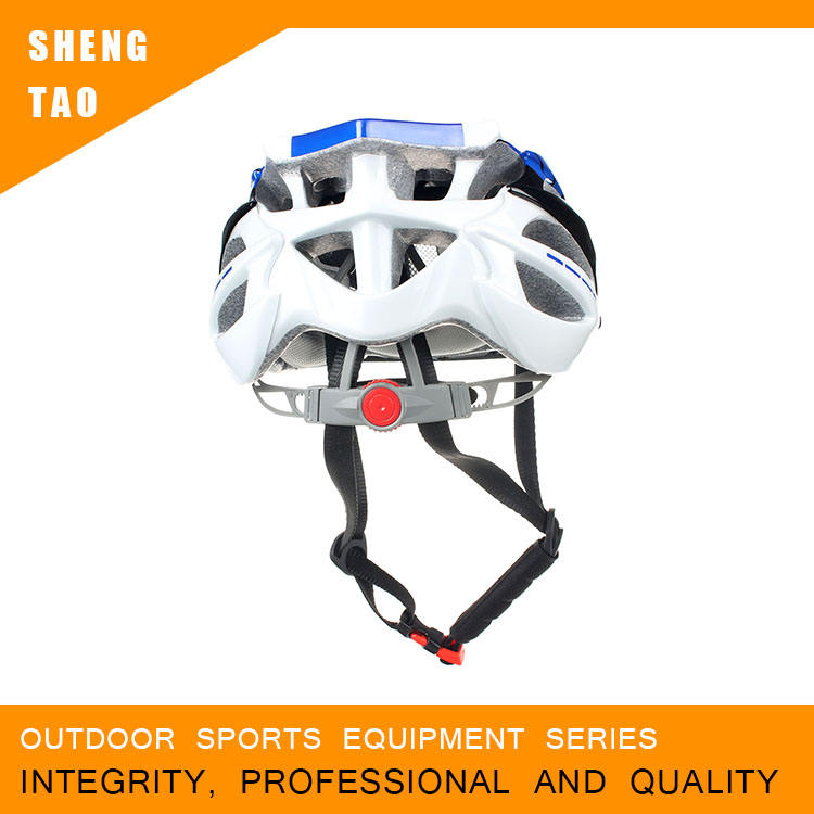 Blue White Classic Bicycle Helmet, Light Weight Cycling Helmet