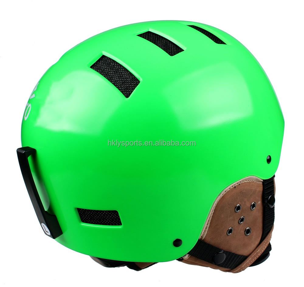 Leather Ski Helmet ABS Snowboard Helmet OEM Helmet